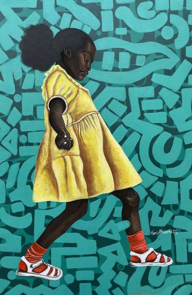 Original Modernism Children Mixed Media by Oluwafemi Akanmu